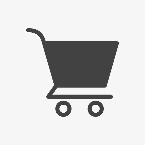 Shopping cart pictogram, pictogram van de handel. Glyph, solide stijl — Stockvector