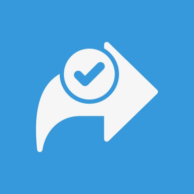 Sonraki simgesi, onay işareti simgesiyle ok. Sonraki simgesini ve onaylı, onaylamak, kene tamamlandı sembolü