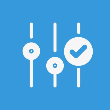 Ayarları simgesi, çoklu ortam simgesini onay işareti ile. Ayarları simgesi ve onaylı, onaylamak, kene tamamlandı sembolü