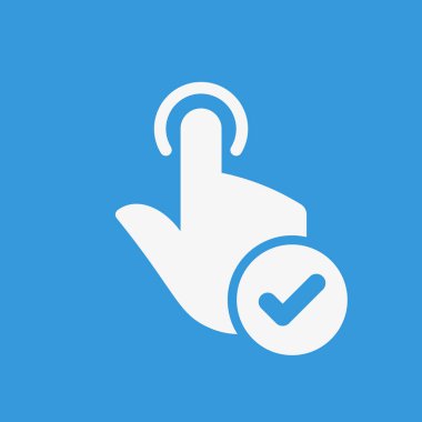 El simgesi, onay işareti simgesiyle hareketleri. El simgesi ve onaylı, onaylamak, kene, tamamlanan sembolü