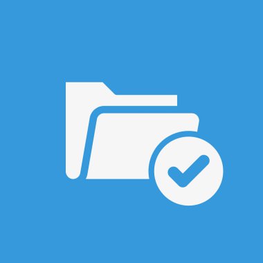 Klasör simgesini, onay işareti simgesiyle iş. Klasör simgesini ve onaylı, onaylamak, kene tamamlandı sembolü