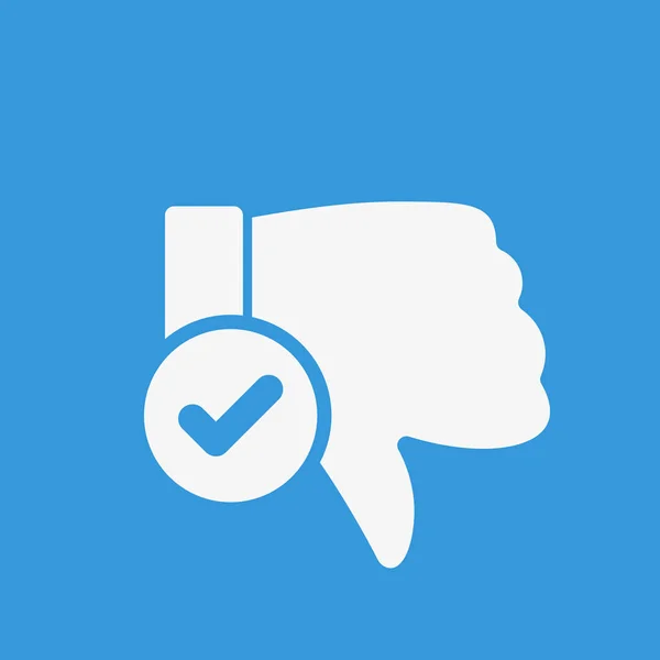 Dislike icon, gestures icon with check sign. Dislike icon and approved, confirm, done, tick, completed symbol — Stock Vector