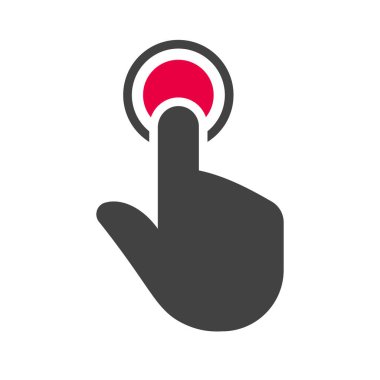 Düğme simgesine dokunarak ile vektör el. El dokunmatik