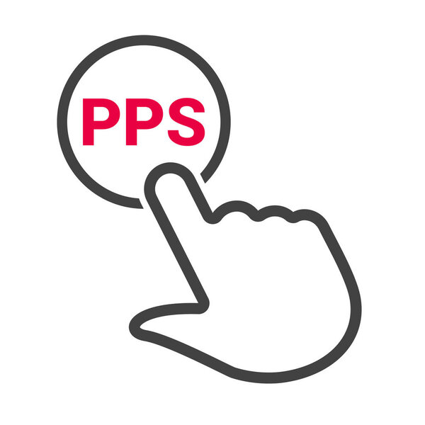 Hand presses the button with text "PPS"
