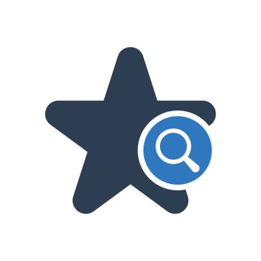 Yıldız simgesi, araştırma işareti simgesiyle işaretler. Simge star ve keşfetmek, bulmak, sembol incelemek