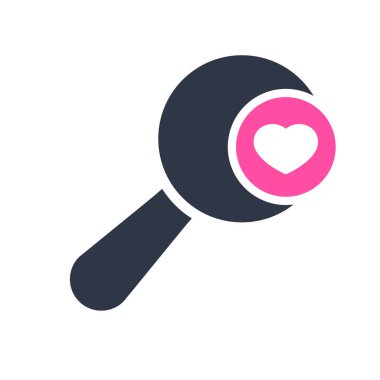 Büyüteç simgesini, kalp işareti ile araç ve gereçleri simgesi. Cam kutsal kişilerin resmi ve sevdiğim gibi büyütme, sevgi, bakım sembolü