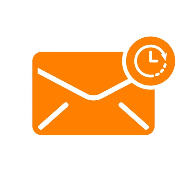 Het pictogram van de envelop, multimedia pictogram met klok teken. Envelop pictogram en aftellen, deadline, planning, planning van symbool — Stockvector