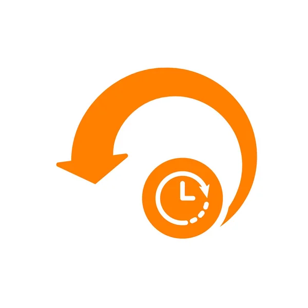 Symbol neu laden, Pfeilsymbol mit Uhrzeigerzeichen. Reload-Symbol und Countdown, Termin, Zeitplan, Planungssymbol — Stockvektor