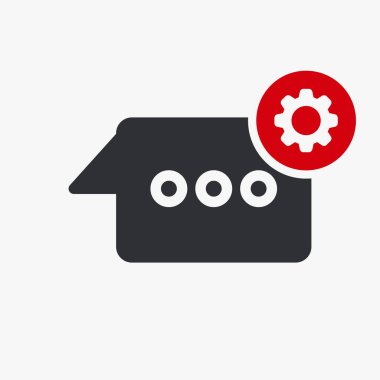 Sohbet simgesi, çoklu ortam simgesini ayarları işareti ile. Simge sohbet ve özelleştirme, Kur, yönetmek, sembol işlemek