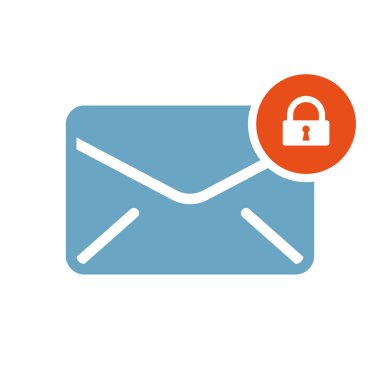 Zarf simgesi, asma kilit işareti ile çoklu ortam simgesini. Zarf simgesi ve güvenlik, koruma, gizlilik simgesi