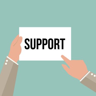 Adam gösteren kağıt destek metin 