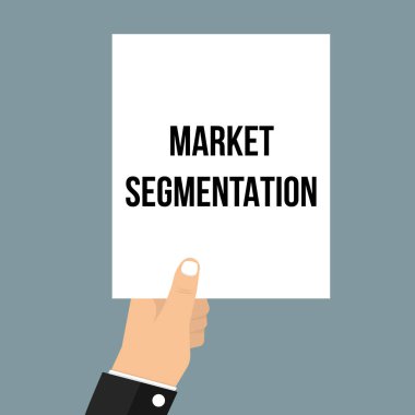 Kağıt Pazar bölümleme metnini gösteren adam 