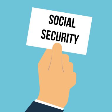 Kağıt sosyal güvenlik metnini gösteren adam 