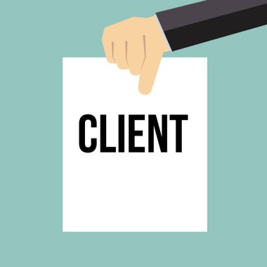 Adam gösteren kağıt istemci metin