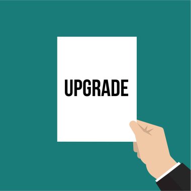 Kağıt yükseltme metnini gösteren adam