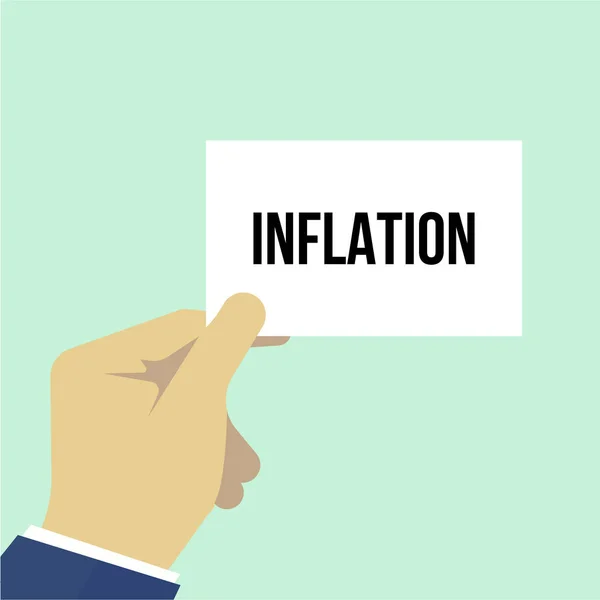 Чоловік, що показує документ INFLATION text — стоковий вектор