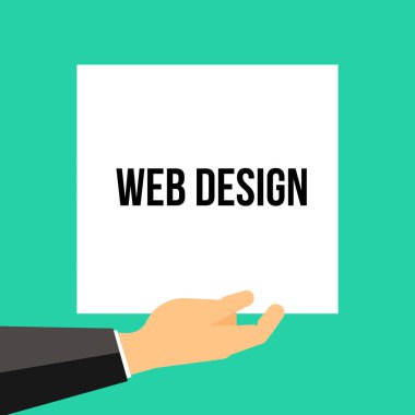 Kağıt Web Tasarım metnini gösteren adam