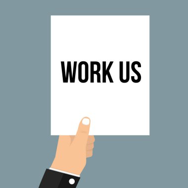 Çalışma bize kağıt metnini gösteren adam