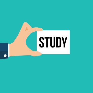 Adam gösteren kağıt çalışma metin. Vektör çizim