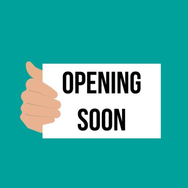 Kağıt açılış yakında metnini gösteren adam