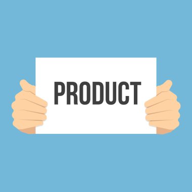 Adam gösteren kağıt ürün metin