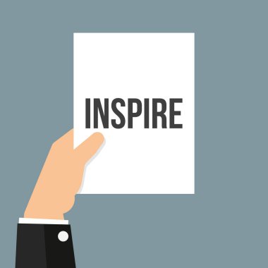 Adam gösteren kağıt Inspire metin