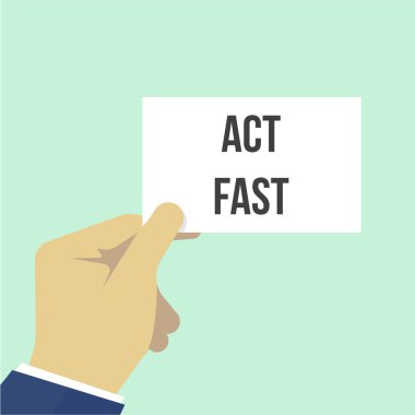 Kağıt hızlı hareket metnini gösteren adam