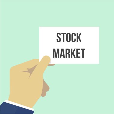 Kağıt borsa metnini gösteren adam