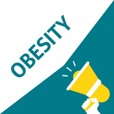 Megafon ile obezite ilan tutan el