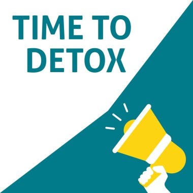 Duyuru detoks vakti geldi. Megafon ile konuşma balonu tutan el