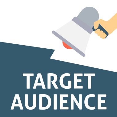 Hedef kitleye duyuru. Megafon ile konuşma balonu tutan el