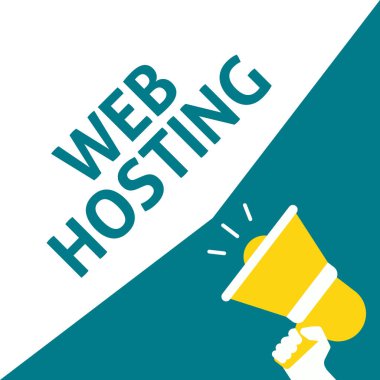 Web Hosting duyuru ile megafon tutan el