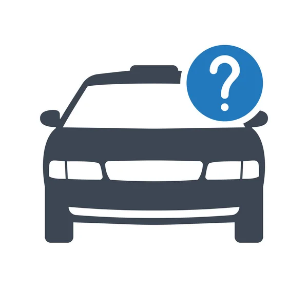 Taxi, ikona, transport, taksówki, podróży ikona koncepcja znakiem zapytania. — Wektor stockowy