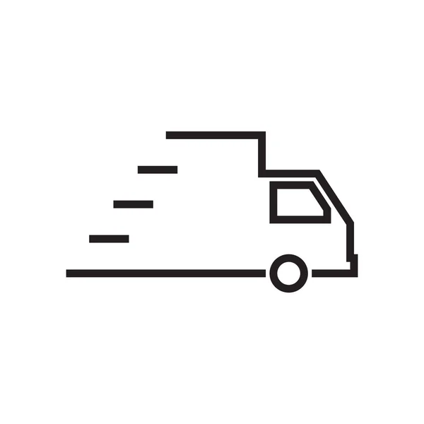 Transporte rápido caminhão de entrega ícone plana — Vetor de Stock