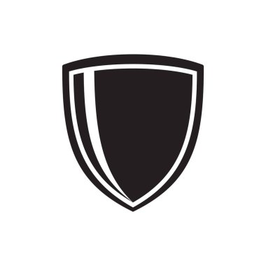 Kalkan Simgesi beyaz arkaplanda izole edilmiş modaya uygun düz bir şekilde. Web sitesi tasarımınız için kalkan sembolü, logo, uygulama, UI. Vektör illüstrasyonu, EPS10.