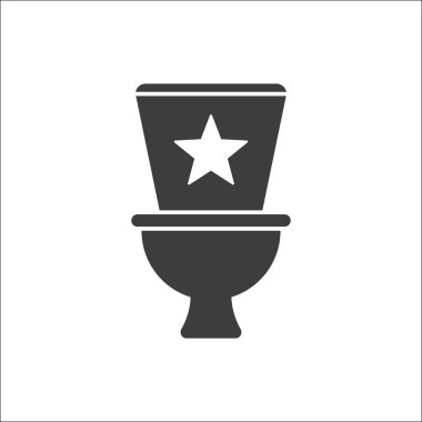 Tuvalet, banyo, tuvalet simge yıldız işareti ile. Tuvalet simgesi ve en iyi, en sevdiğim, derecelendirme sembolü