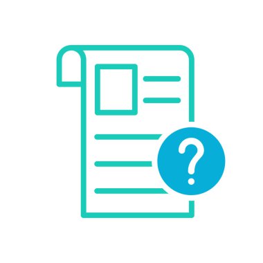 Gazete simgesi, güncel olaylar, Haberler simgesi soru işareti ile. Gazete simgesi ve yardım, nasıl yapılır, bilgi, sorgu simgesi