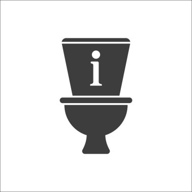 Tuvalet, banyo, tuvalet simge bilgi işareti ile. Tuvalet simgesini ve SSS, yardım, sembol, ipucu