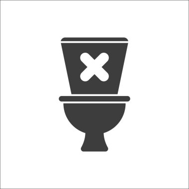 Tuvalet, banyo, tuvalet simge iptal işareti ile. Tuvalet simgesi ve Kapat, silmek, simgesini kaldırmak