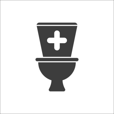 Tuvalet, banyo, tuvalet simge Ekle işareti ile. Tuvalet simgesi ve yeni, Ayrıca, pozitif sembol