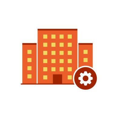 Binalar simgeler vektör ayarları işareti ile. Kent Emlak simgesi ve özelleştirme, kurulum, yönetmek, işlem simgesi