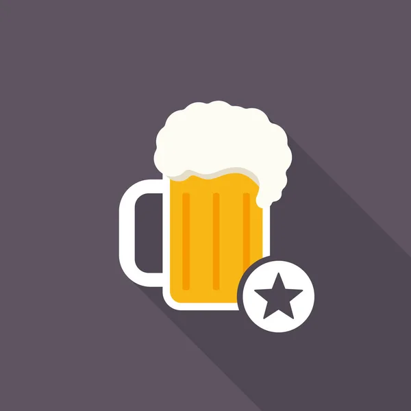 Пивний кухоль значок зі знаком зірки. Іконка алкоголю та найкращий, улюблений, символ рейтингу — стоковий вектор