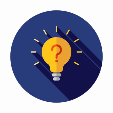 Ampul lamba simgesiyle içinde soru işareti. İpucu sembolü