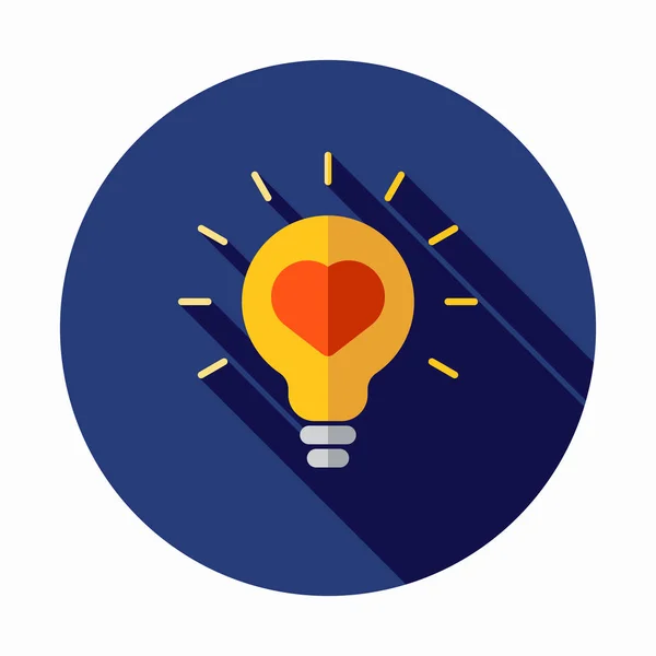 Hjärtikonen, passion symbol. Hjärta form i en glödlampa. Abstrakt-ikonen — Stock vektor