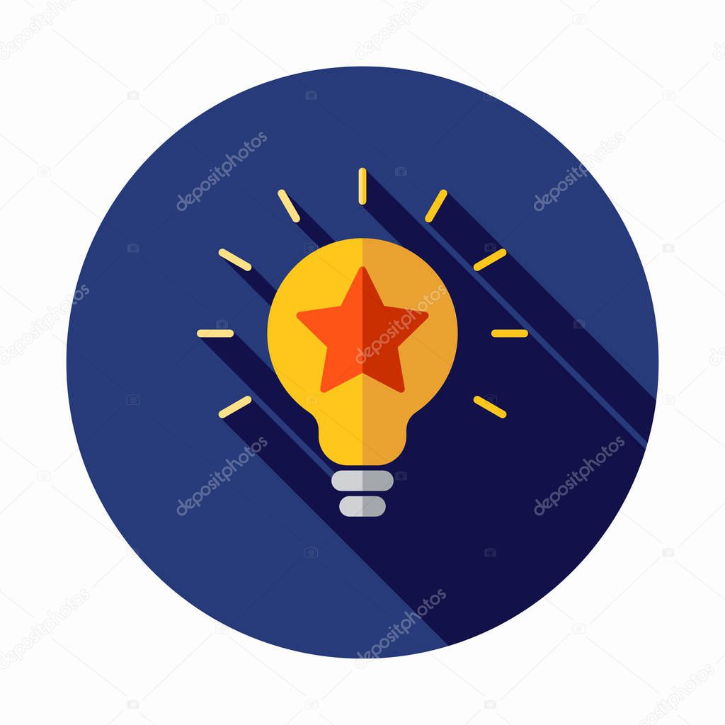 Best idea icon, star icon. Light bulb icon. Lamp illustration