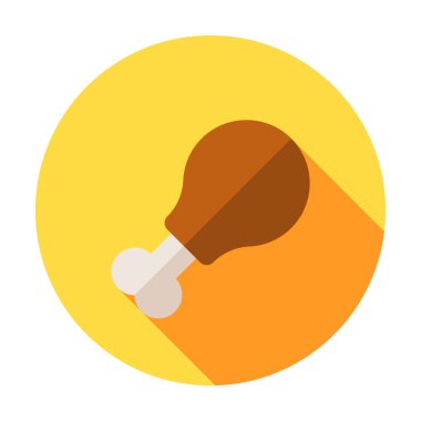 Tavuk uyluk kutsal kişilerin resmi, vektör kızarmış tavuk simgesi, izole tavuk budu. Meme