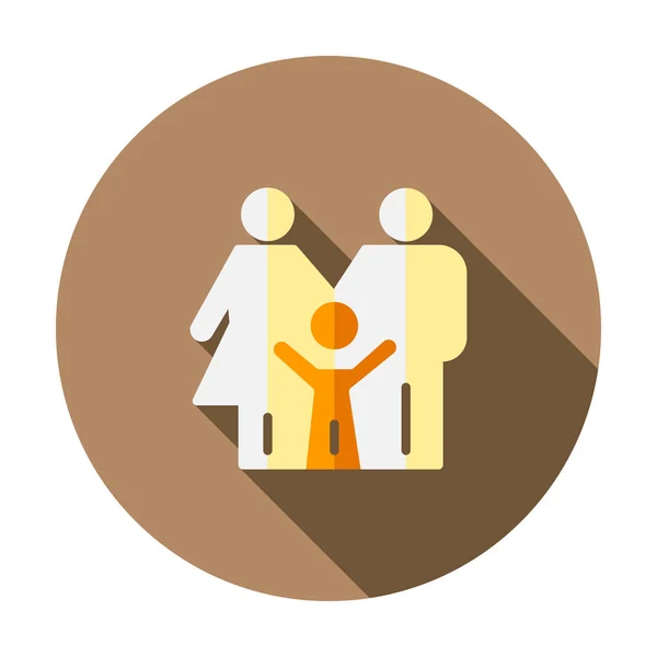 Icono de la familia diseño de ilustración. Padres símbolo gráfico vectorial. La gente firma. Padre, madre, niño juntos concepto. Icono de silueta humana aislado. Seguro de salud Ilustración De Stock