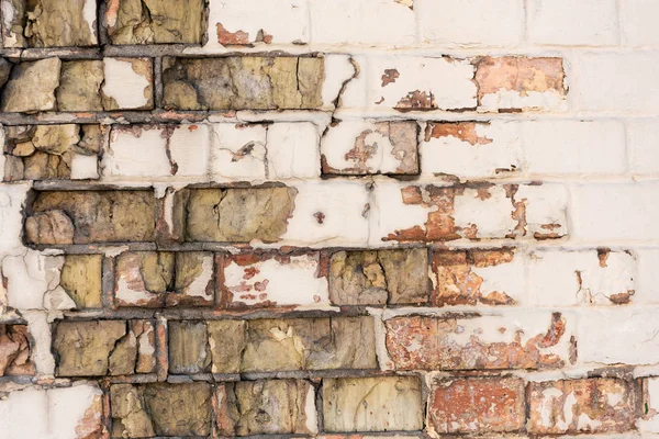 Close View Old Weathered Rough Brick Wall Background — Stock Photo, Image