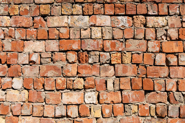 old red brick wall textured background  