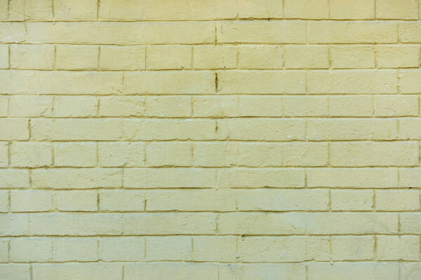 old white brick wall background, full frame view 